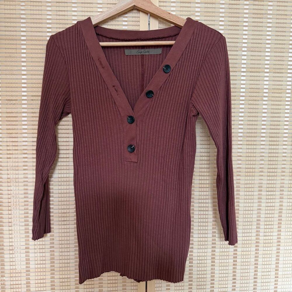 Enza costa ribbed long sleeve